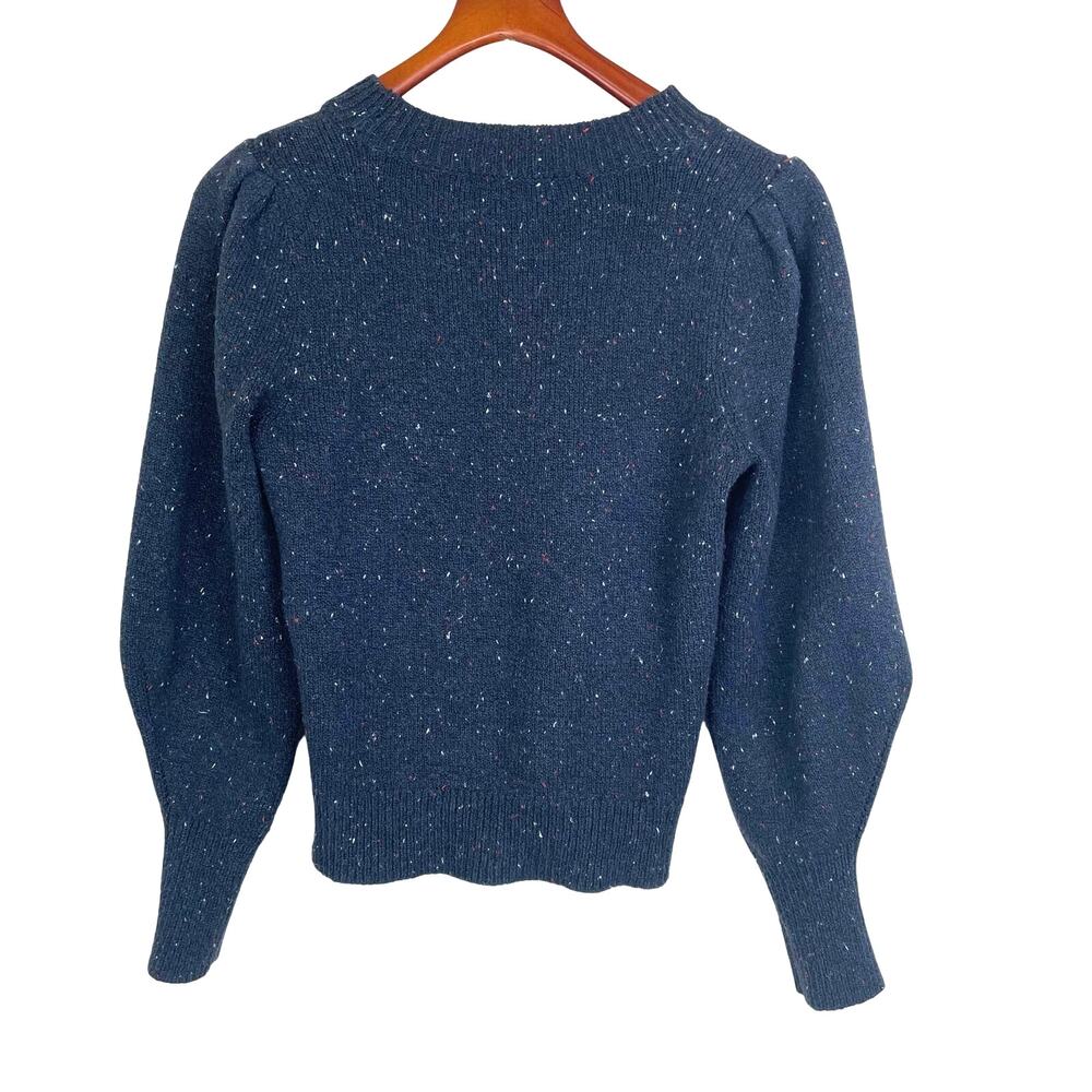 Womens‎ Sweater XS Puffy Sleeves Speckled Cottage Folk Cabin Peasant Feminine - Picture 2 of 8